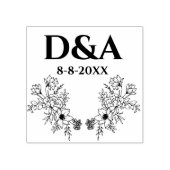Elegant eenvoudig monogram botanische bruiloft rubberstempel (Afrduk)