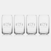 Elegant Eenvoudig Monogram Bruiloft Blikvorm Glas (Achterkant)