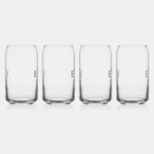 Elegant Eenvoudig Monogram Bruiloft Blikvorm Glas (Rechts)