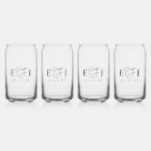 Elegant Eenvoudig Monogram Bruiloft Blikvorm Glas (Voorkant)