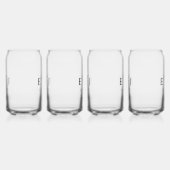 Elegant Eenvoudig Monogram Bruiloft Blikvorm Glas (Links)