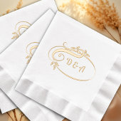 Elegant Eenvoudig Monogram Bruiloft Folie Servetten
