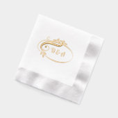 Elegant Eenvoudig Monogram Bruiloft Folie Servetten (Links)