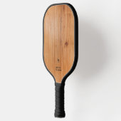 Elegant Eenvoudig Monogram Gouden Hout Persoonlijk Pickleball Paddle (Links)