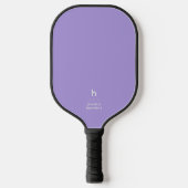 Elegant Eenvoudig Monogram Licht Paarse Persoonlij Pickleball Paddle (Voorkant)