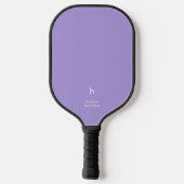 Elegant Eenvoudig Monogram Licht Paarse Persoonlij Pickleball Paddle (Achterkant)