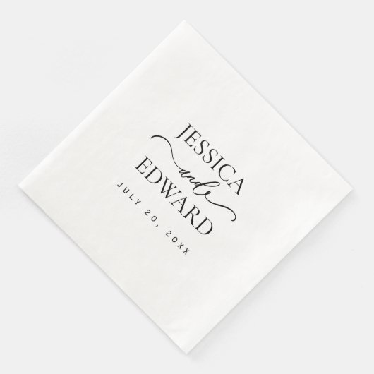 Elegant Eenvoudig Monogram Modern Chique Minimaal  Servet (Hoek)