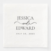 Elegant Eenvoudig Monogram Modern Chique Minimaal  Servet (Voorkant)