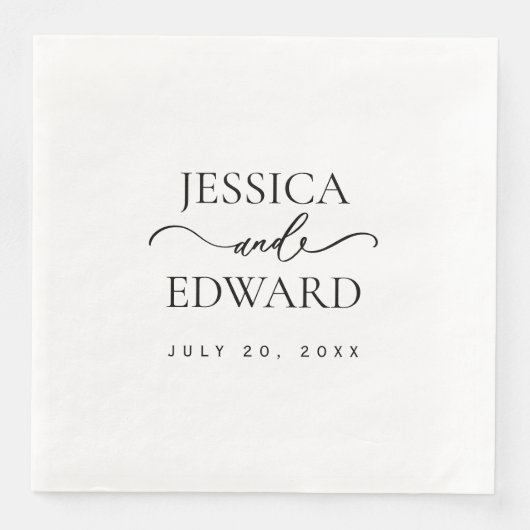 Elegant Eenvoudig Monogram Modern Chique Minimaal  Servet (Voorkant)