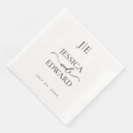 Elegant Eenvoudig Monogram Modern Chique Minimaal Servet