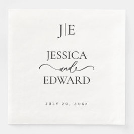 Elegant Eenvoudig Monogram Modern Chique Minimaal  Servet