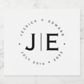 Elegant Eenvoudig Monogram Modern Chique Minimaal  Sparkling Wijnetiket (Enkel label)