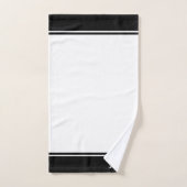 Elegant Eenvoudig Monogram op Zwart & Wit Bad Handdoek (Handdoek)