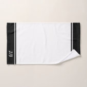 Elegant Eenvoudig Monogram op Zwart & Wit Bad Handdoek (Handdoek)