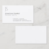 Elegant Eenvoudig Monogram Professionele Sjabloon Visitekaartje (Voorkant / Achterkant)