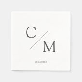 Elegant eenvoudig monogram servet (Voorkant)