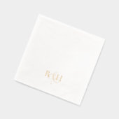 Elegant Eenvoudig Monogram Trouwfeest Folie Servetten (Links)