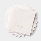 Elegant Eenvoudig Monogram Trouwfeest Folie Servetten (Insitu (Gestapeld))