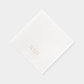Elegant Eenvoudig Monogram Trouwfeest Folie Servetten (Rechts)