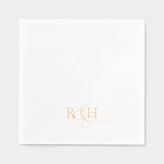 Elegant Eenvoudig Monogram Trouwfeest Folie Servetten (Voorkant)