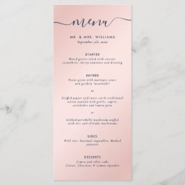 Elegant Eenvoudig Navyblauw en Blozend Menu