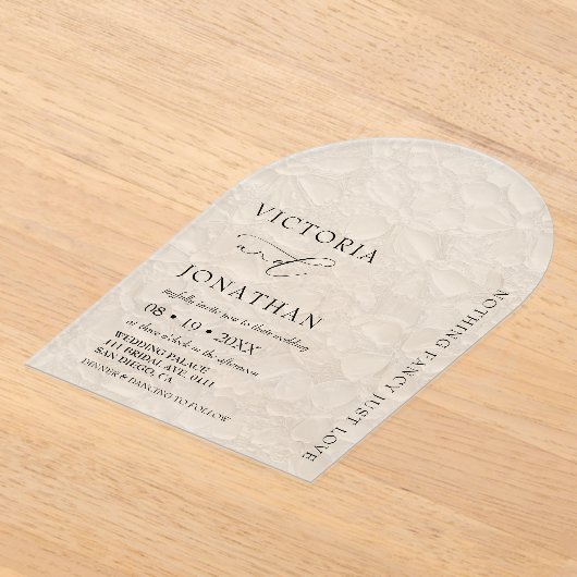 Elegant Eenvoudig Niets Fancy Huwelijk Acryl Acryl Uitnodigingen (Laagn)