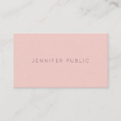 Elegant eenvoudig ontwerp Blush Pink Moderne Sjabl Visitekaartje (Voorkant)