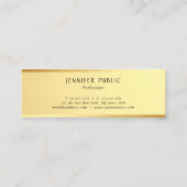 Elegant Eenvoudig Ontwerp Glamour Gouden Sjabloon Mini Visitekaartje (Achterkant)
