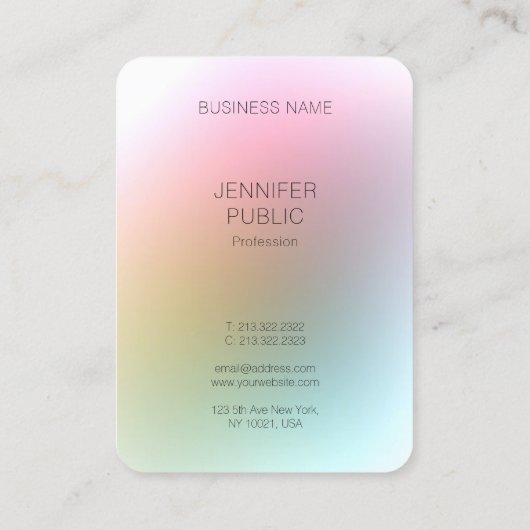 Elegant eenvoudig ontwerp kleurrijk modern visitekaartje (Achterkant)