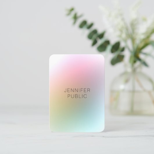 Elegant eenvoudig ontwerp kleurrijk modern visitekaartje (Staand voorkant)