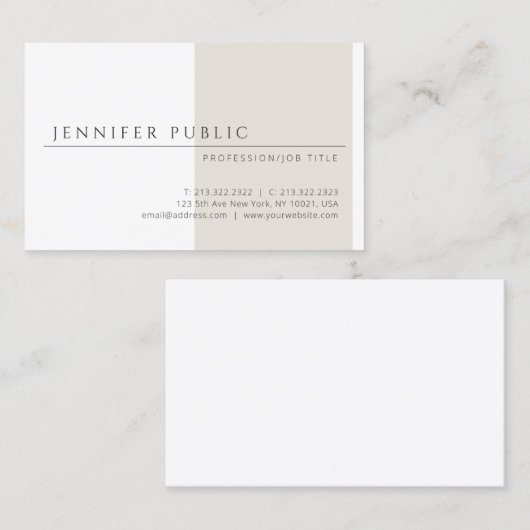 Elegant eenvoudig ontwerp Moderne Minimale Sjabloo Visitekaartje (Voorkant / Achterkant)
