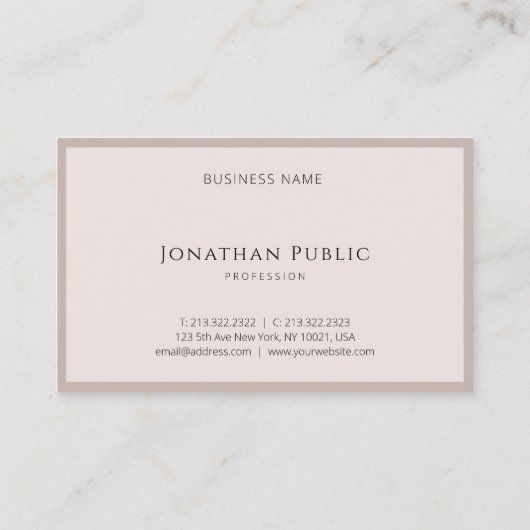 Elegant eenvoudig ontwerp Moderne Sjabloon Luxe to Visitekaartje (Achterkant)