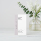 Elegant eenvoudig ontwerp Paarse witte trendy vlak Visitekaartje (Staand voorkant)