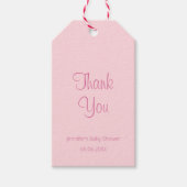 Elegant eenvoudig ontwerp roze Baby shower dank u Cadeaulabel (Voorkant)
