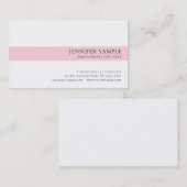 Elegant Eenvoudig Ontwerp Roze Wit Trendy De Luxe Visitekaartje (Voorkant / Achterkant)