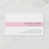 Elegant Eenvoudig Ontwerp Roze Wit Trendy De Luxe Visitekaartje (Voorkant)