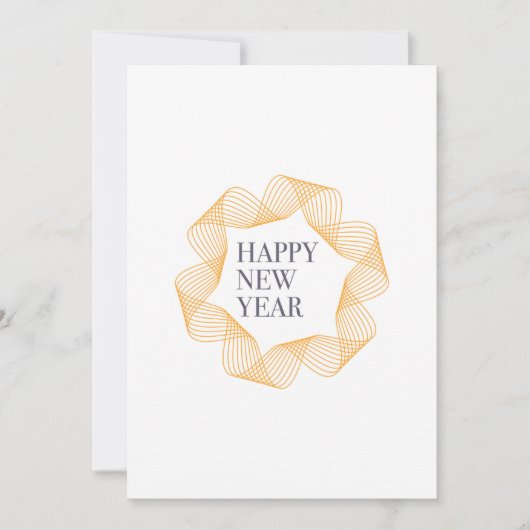 Elegant, eenvoudig ontwerp van "Happy New Year" Feestdagenkaart (Voorkant)