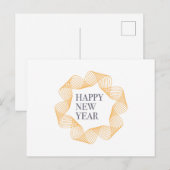 Elegant, eenvoudig ontwerp van "Happy New Year" Feestdagenkaart (Voorkant / Achterkant)