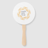 Elegant, eenvoudig ontwerp van "Happy New Year" Handwaaier (Achterkant)