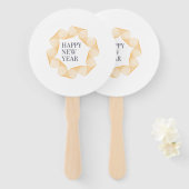 Elegant, eenvoudig ontwerp van "Happy New Year" Handwaaier (Voorkant en achterkant)