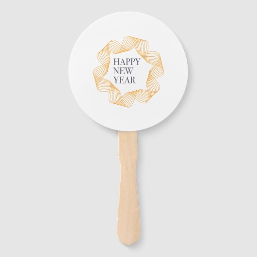 Elegant, eenvoudig ontwerp van "Happy New Year" Handwaaier (Voorkant)