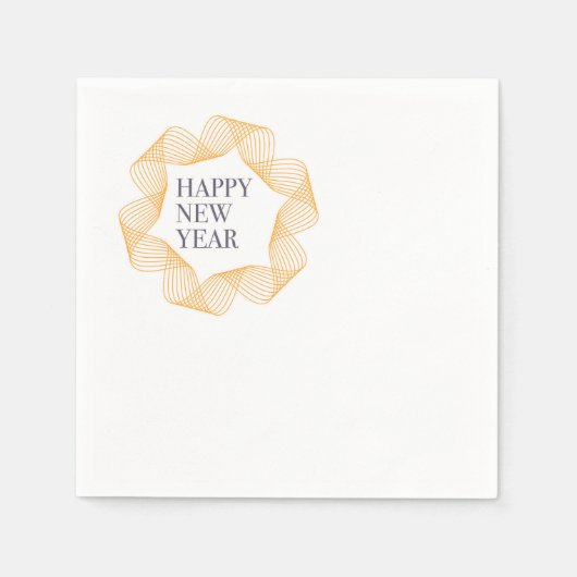 Elegant, eenvoudig ontwerp van "Happy New Year" Servet (Voorkant)