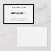 Elegant eenvoudig ontwerp zwart, wit, zwart, zwart visitekaartje (Voorkant / Achterkant)