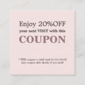 Elegant Eenvoudig Pastel Schoonheid Salon Kortings Kortingskaartje (Voorkant)