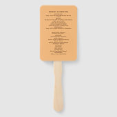 Elegant Eenvoudig Perzik Monogram Bruiloft Handwaaier (Achterkant)