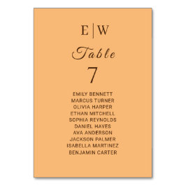 Elegant Eenvoudig Perzik Monogram Bruiloft Kaart