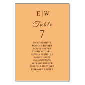 Elegant Eenvoudig Perzik Monogram Bruiloft Kaart (Voorkant)