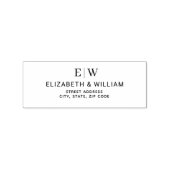 Elegant Eenvoudig Perzik Monogram Bruiloft Rubberstempel (Afrduk)