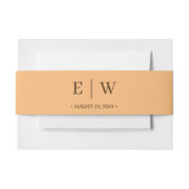 Elegant Eenvoudig Perzik Monogram Bruiloft Uitnodigingen Wikkel (Voorkant Voorbeeld)