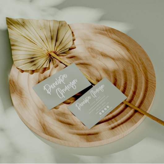 Elegant Eenvoudig Pistache Neutraal Boho Chic Mode Visitekaartje